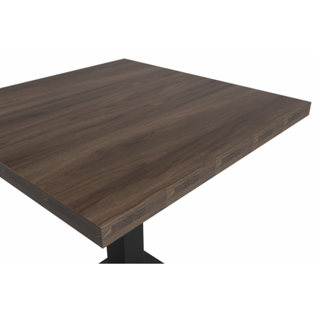 Cafétafel ALFA S 68x68 zuidelijke walnoot met rand Dark Wood