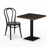 Cafétafel ALFA S 68x68 zuidelijke walnoot met rand Dark Wood