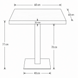 Cafétafel ALFA S 68x68 zuidelijke walnoot met rand Dark Wood