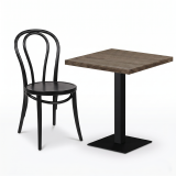 Cafétafel ALFA S 68x68 eiken sonoma tabac met rand Dark Wood