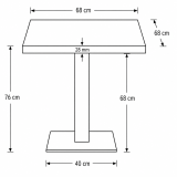 Cafétafel ALFA S 68x68 antraciet met rand Multiplex