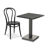 Cafétafel IMPERIO 68x68 antraciet met rand matzwart
