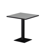 Cafétafel ALFA S 68x68 asgrijs met rand matzwart