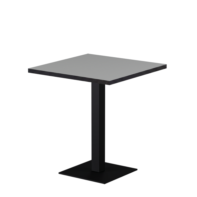 Cafétafel ALFA S 68x68 asgrijs met rand matzwart