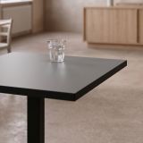 Cafétafel ALFA S 68x68 asgrijs met rand matzwart