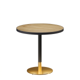 Cafétafel OMEGA R fi 68 oud eiken met rand matzwart