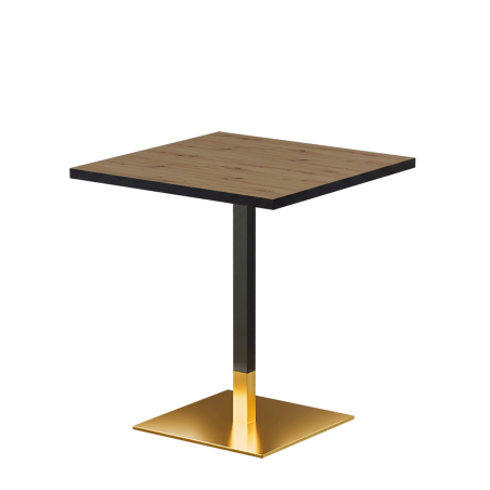 Cafétafel OMEGA 68x68 eiken artisan met rand matzwart