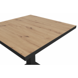 Cafétafel OMEGA 68x68 eiken artisan met rand matzwart