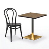 Cafétafel OMEGA 68x68 eiken artisan met rand matzwart