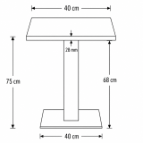 Cafétafel OMEGA 68x68 eiken artisan met rand matzwart