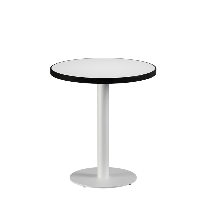 Cafétafel ALFA R fi 68 wit met rand matzwart