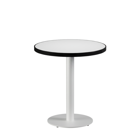 Cafétafel ALFA R fi 68 wit met rand matzwart