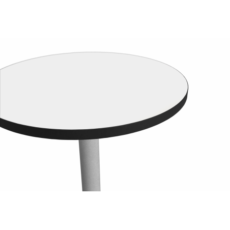 Cafétafel ALFA R fi 68 wit met rand matzwart