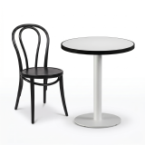 Cafétafel ALFA R fi 68 wit met rand matzwart