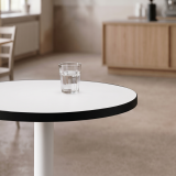 Cafétafel ALFA R fi 68 wit met rand matzwart