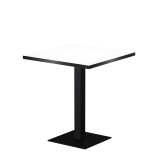 Cafétafel ALFA S 68x68 wit met rand matzwart