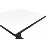 Cafétafel ALFA S 68x68 wit met rand matzwart