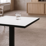 Cafétafel ALFA S 68x68 wit met rand matzwart