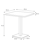 Cafétafel ALFA 68x68 droge grijze steen met afgeronde en gouden rand