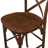 Barstoel CROSS-BACK WOOD BAR donker rustiek