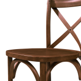 Barstoel CROSS-BACK WOOD BAR donker rustiek