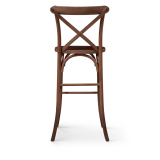 Barstoel CROSS-BACK WOOD BAR donker rustiek