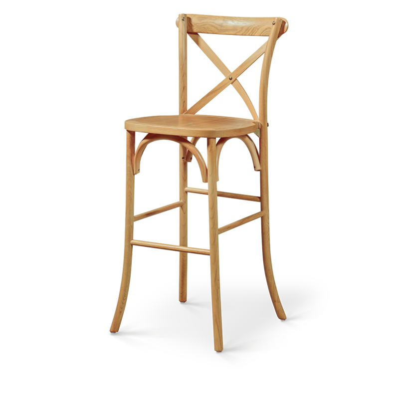 Barstoel CROSS-BACK WOOD BAR licht eiken