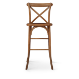 Barstoel CROSS-BACK WOOD BAR licht rustiek