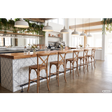 Barstoel CROSS-BACK WOOD BAR licht rustiek