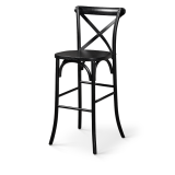 Barstoel CROSS-BACK WOOD BAR zwart