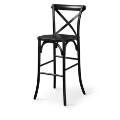 Barstoel CROSS-BACK WOOD BAR zwart