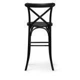 Barstoel CROSS-BACK WOOD BAR zwart