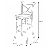 Barstoel CROSS-BACK WOOD BAR zwart