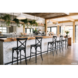 Barstoel CROSS-BACK WOOD BAR zwart