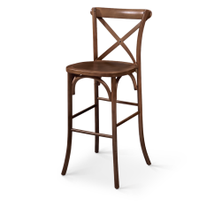 Barstoel CROSS-BACK WOOD BAR walnoot