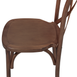 Traditionele houten restaurantstoel CROSS-BACK WOOD walnoot