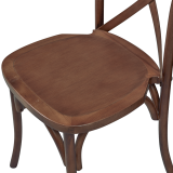 Traditionele houten restaurantstoel CROSS-BACK WOOD walnoot