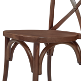 Traditionele houten restaurantstoel CROSS-BACK WOOD walnoot