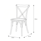 Traditionele houten restaurantstoel CROSS-BACK WOOD walnoot