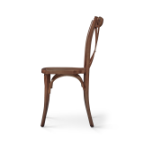 Traditionele houten restaurantstoel CROSS-BACK WOOD walnoot