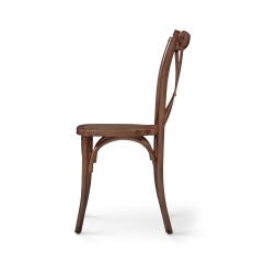 Traditionele houten restaurantstoel CROSS-BACK WOOD walnoot