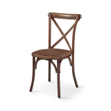 Traditionele houten restaurantstoel CROSS-BACK WOOD walnoot