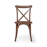 Traditionele houten restaurantstoel CROSS-BACK WOOD walnoot