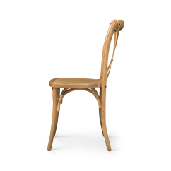 Traditionele houten restaurantstoel CROSS-BACK WOOD lichte eik