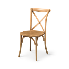 Traditionele houten restaurantstoel CROSS-BACK WOOD lichte eik