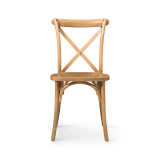 Traditionele houten restaurantstoel CROSS-BACK WOOD lichte eik